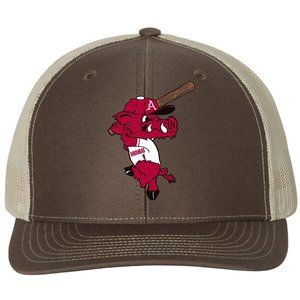 Ribby at Bat 3D YP Snapback Trucker Hat- Brown/ Khaki